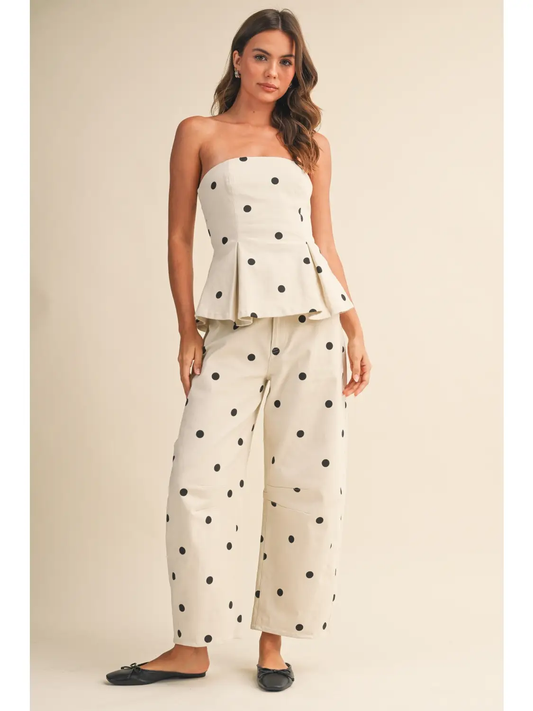 Iris Polka Dot Peplum Top