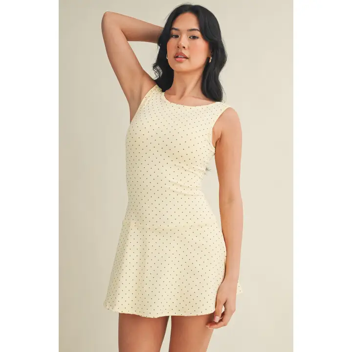 Lemon Polka Dot Print A-Line Mini Dress RESTOCK