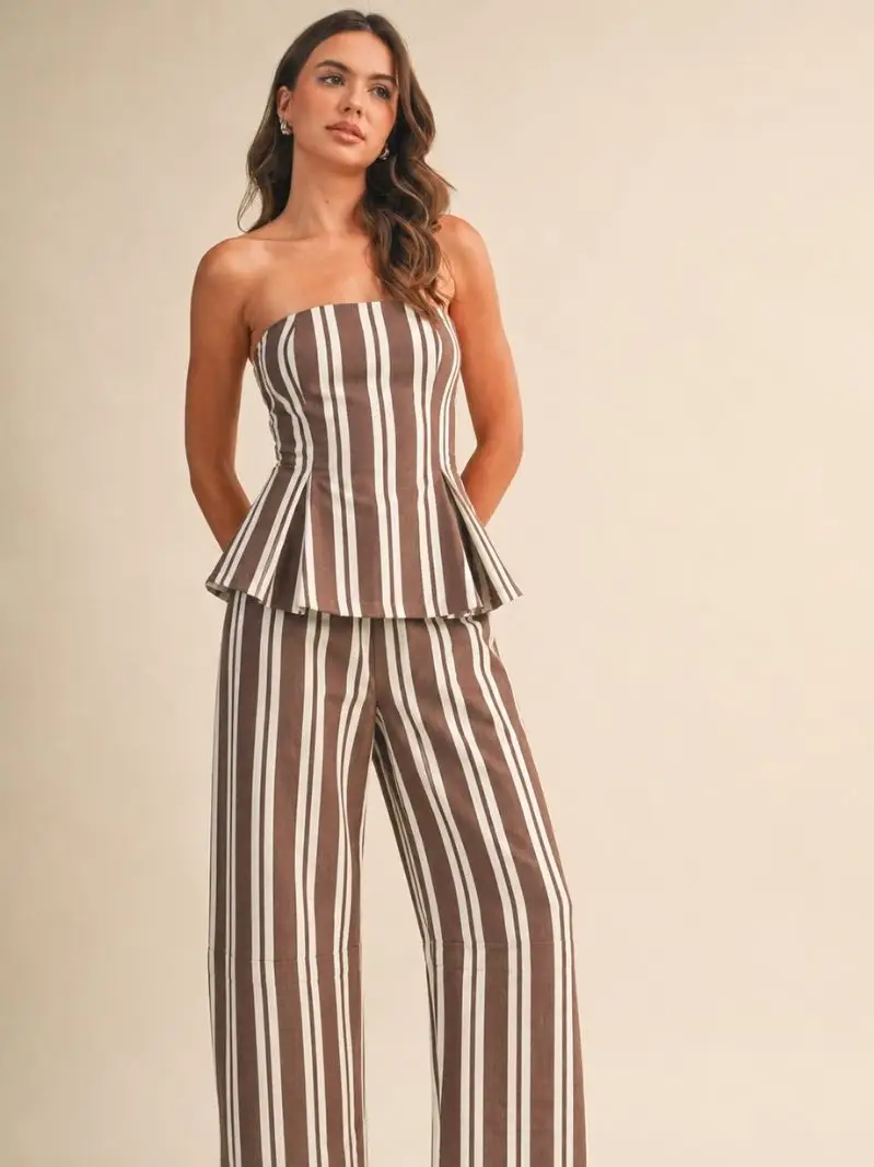 Raya Striped Peplum Top