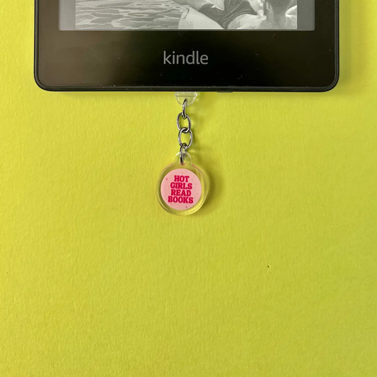 Hot Girls Read Books Type C Dust Plug Charm