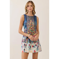 Holiday Ice Skating Print Mini Dress