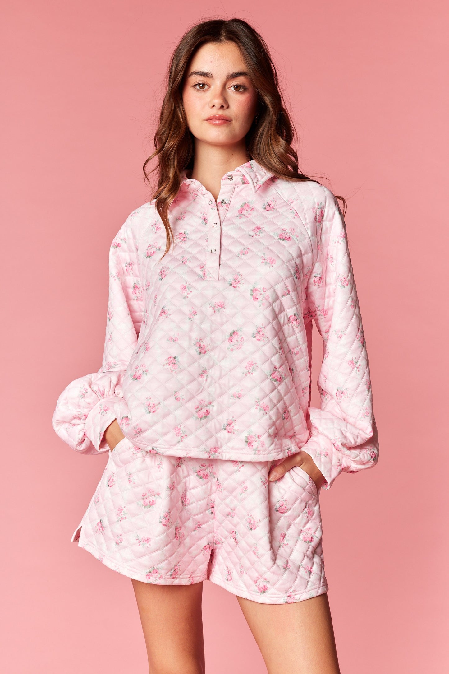 Rose Quilted Floral Lounge Set