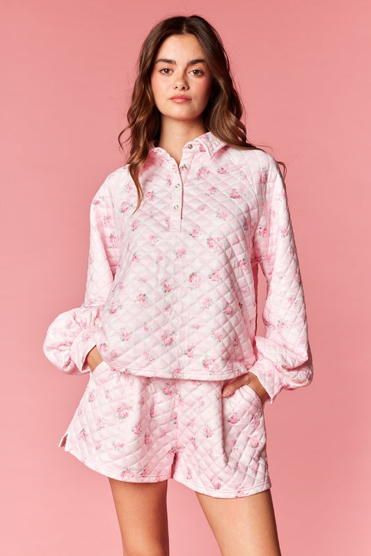 Rose Quilted Floral Lounge Set