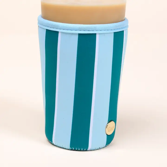 Sip Savvy Drink Sleeve–Large–Sicily Stripes Teal
