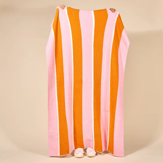 Cozy Dreams Luxe Blanket–Sicily Stripes Pink