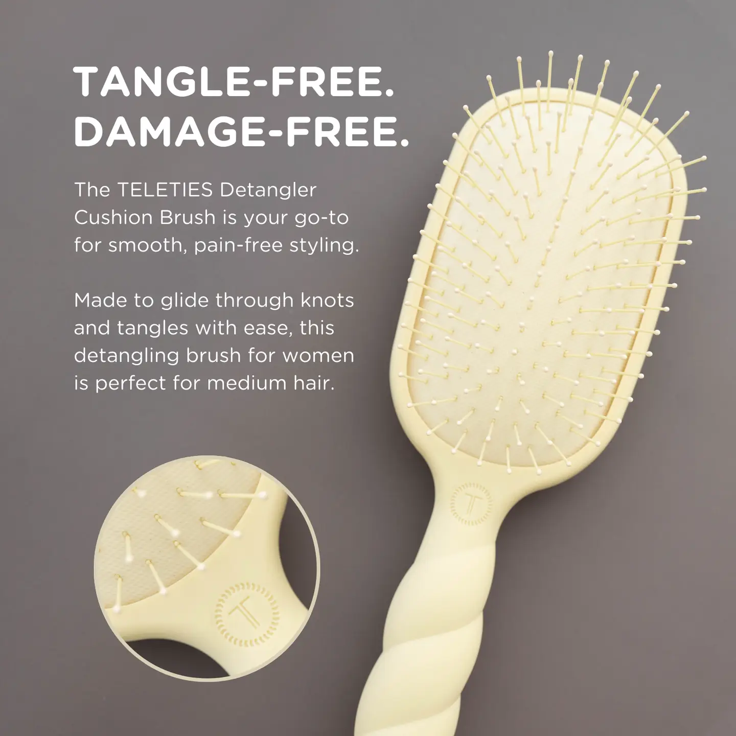 Detangler Hair Brush For Medium Hair - Tan