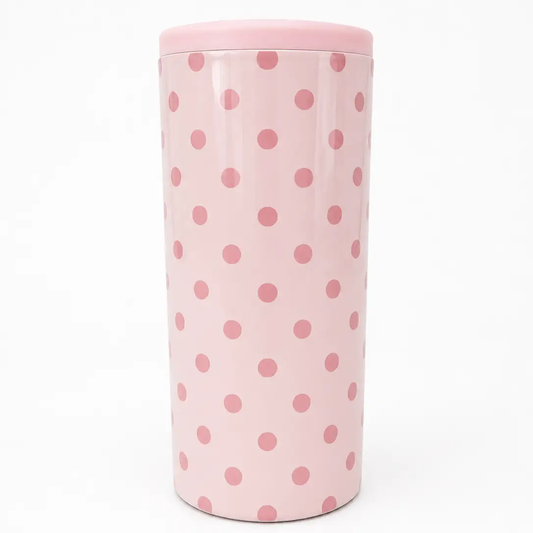 Pink Polka Dot Hard Cooling Can