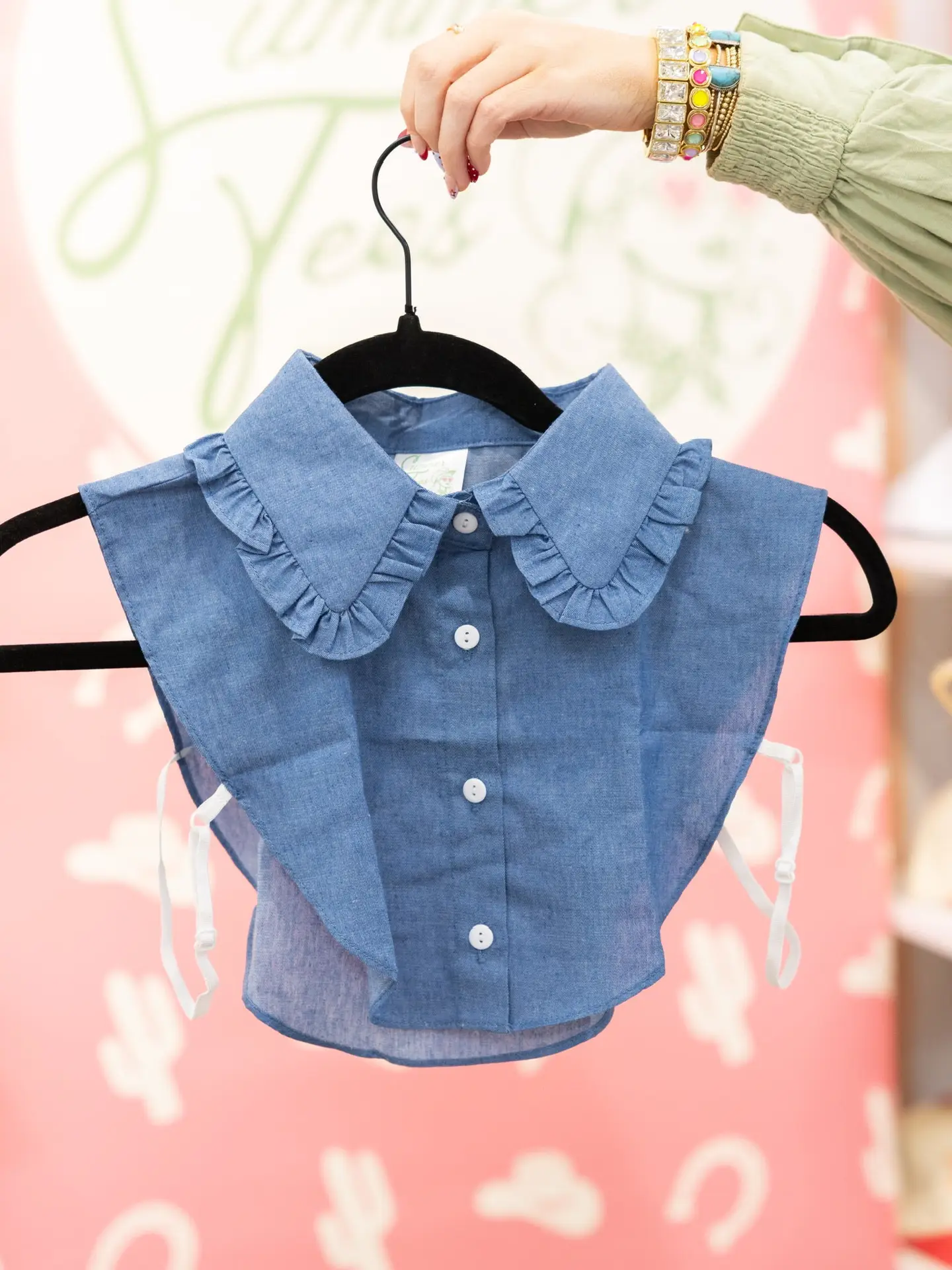 Corporate Denim Ruffle Collar
