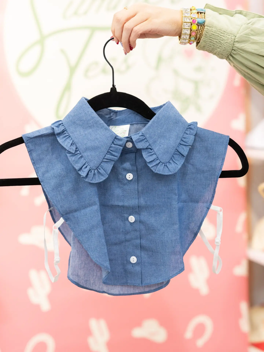 Corporate Denim Ruffle Collar
