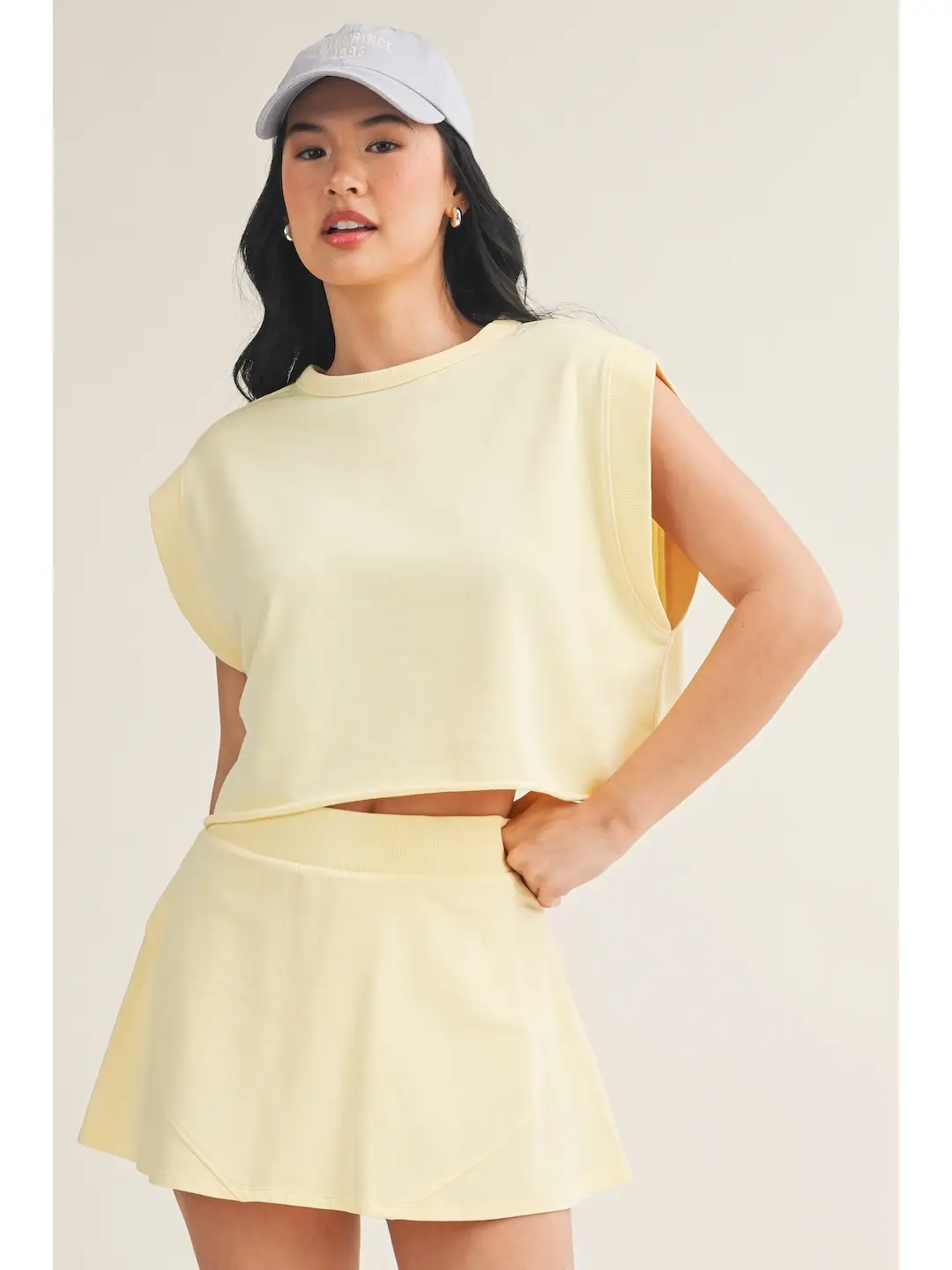Lemon Mineral Wash Open Back Top