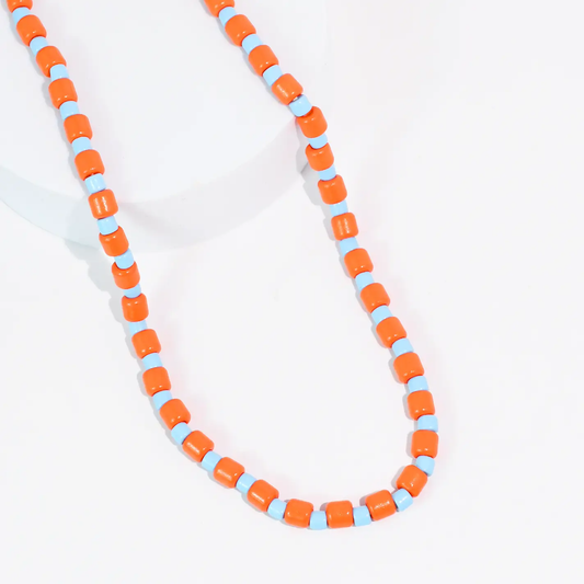 Sprinkle Orange Turquoise Necklace