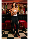 Rylan Cheetah Side-Striped Windbreaker Pants