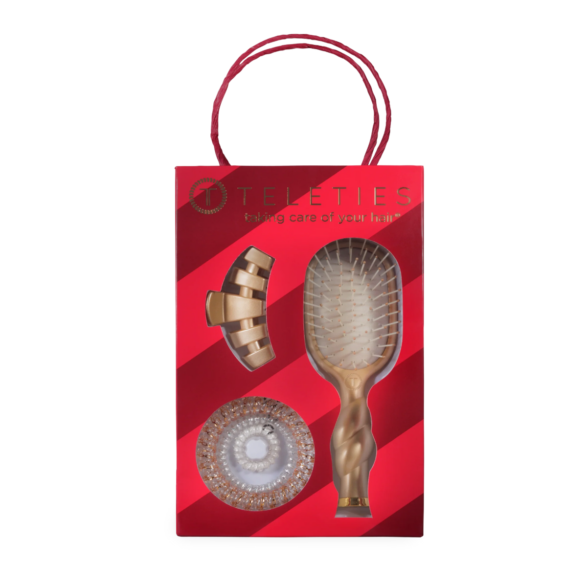 Holiday Mini Hair Brush & Claw Clip Gift Set Teleties