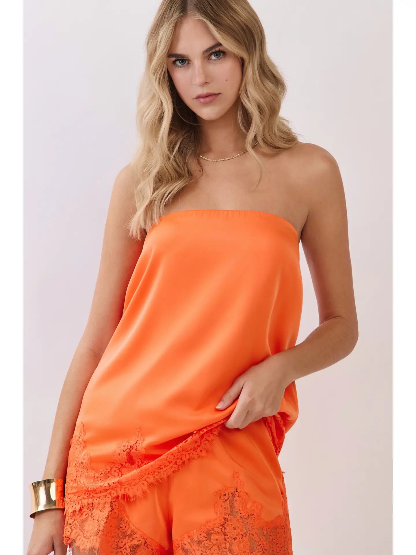 Sunset Lace Trim Detail Lounge Shorts