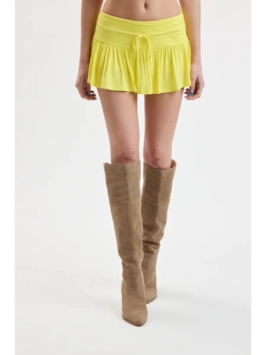 Fresh Color Waist Tie Mid Rise Micro Mini Skort