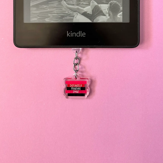 Definitely Reading Smut Book Stack Type C Dust Plug Charm