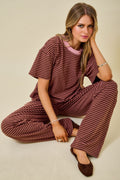 Pink Boxy Striped Pants Set
